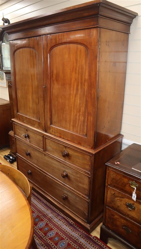 A Regency mahogany linen press (converted) W.134cm